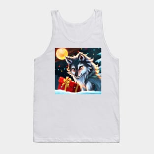 Cute Alpha Wolf Drawing Tank Top